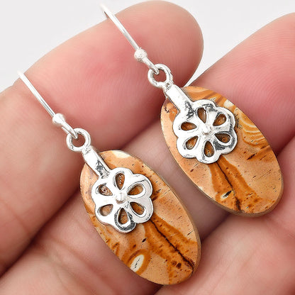 Natural Snake Skin Jasper Earrings E-1137 SDE86891