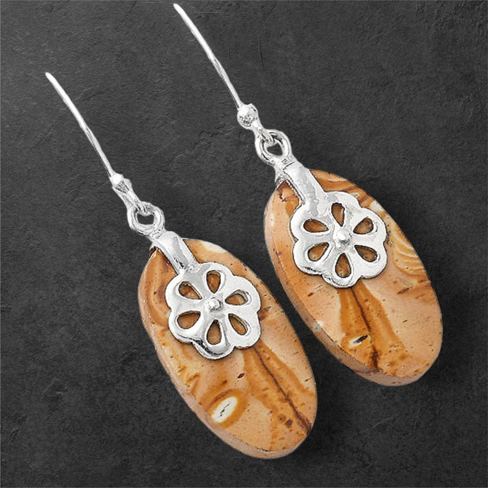 Natural Snake Skin Jasper Earrings E-1137 SDE86891