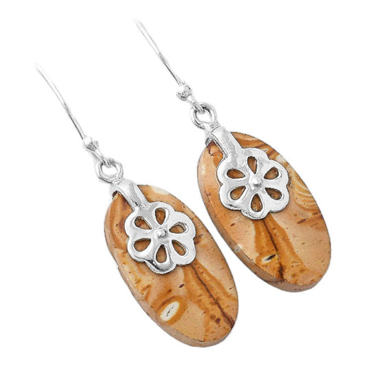 Natural Snake Skin Jasper Earrings E-1137 SDE86891