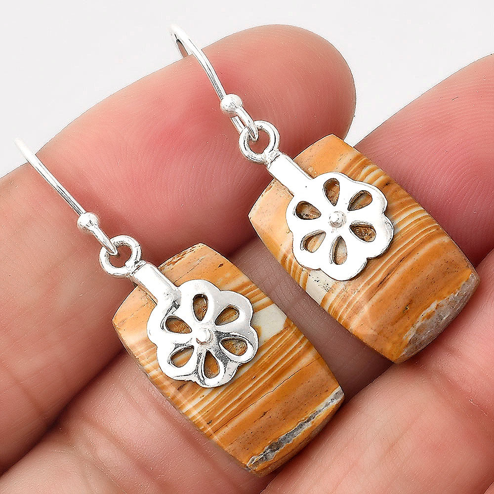 Natural Snake Skin Jasper Earrings E-1137 SDE86893