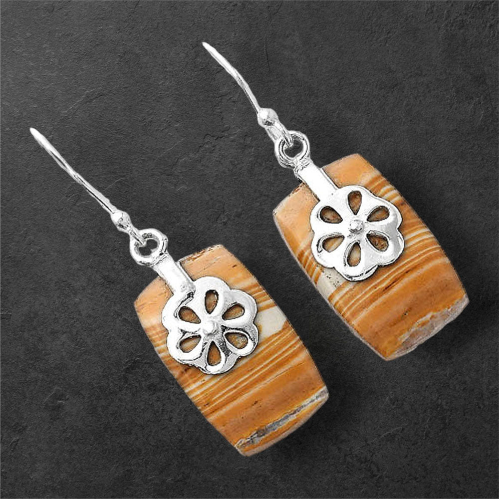 Natural Snake Skin Jasper Earrings E-1137 SDE86893