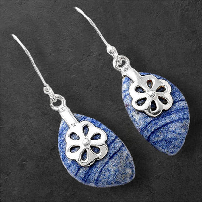 Natural Dumortierite Quartz Earrings E-1137 SDE86896