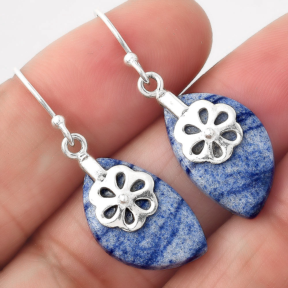 Natural Dumortierite Quartz Earrings E-1137 SDE86900