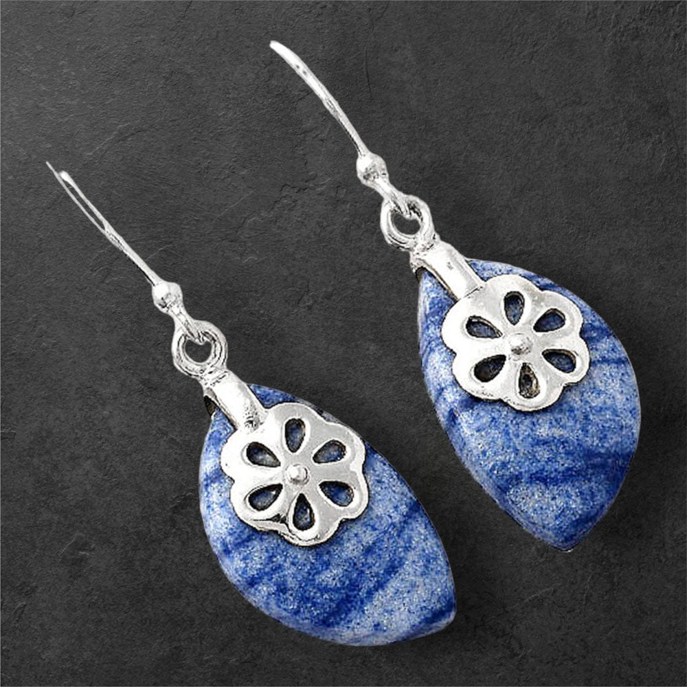 Natural Dumortierite Quartz Earrings E-1137 SDE86900