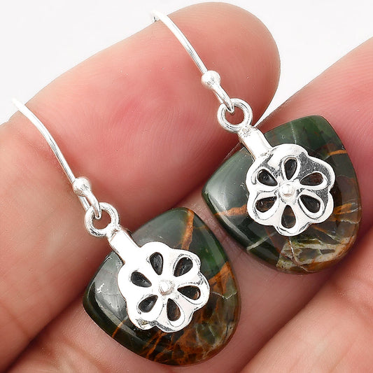 Turkish Rainforest Chrysocolla Earrings E-1137 SDE86901