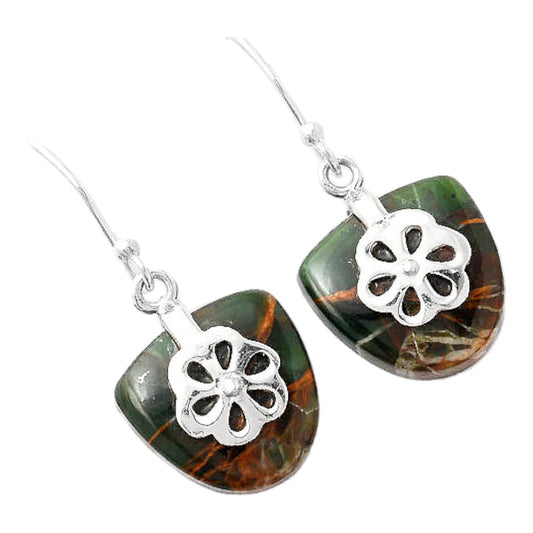 Turkish Rainforest Chrysocolla Earrings E-1137 SDE86901