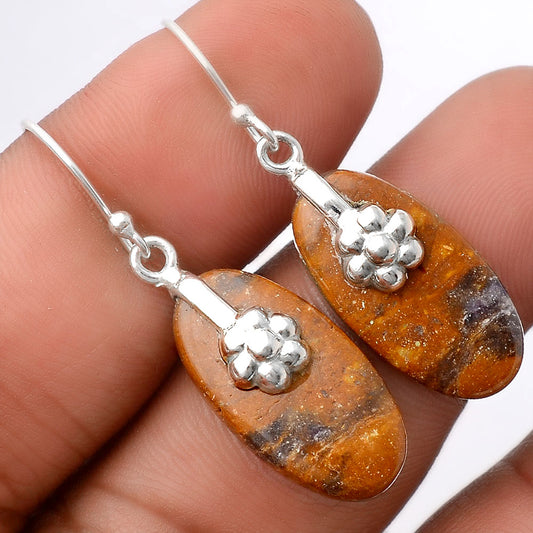 Natural Indian Blanket Jasper Earrings E-1137 SDE86920