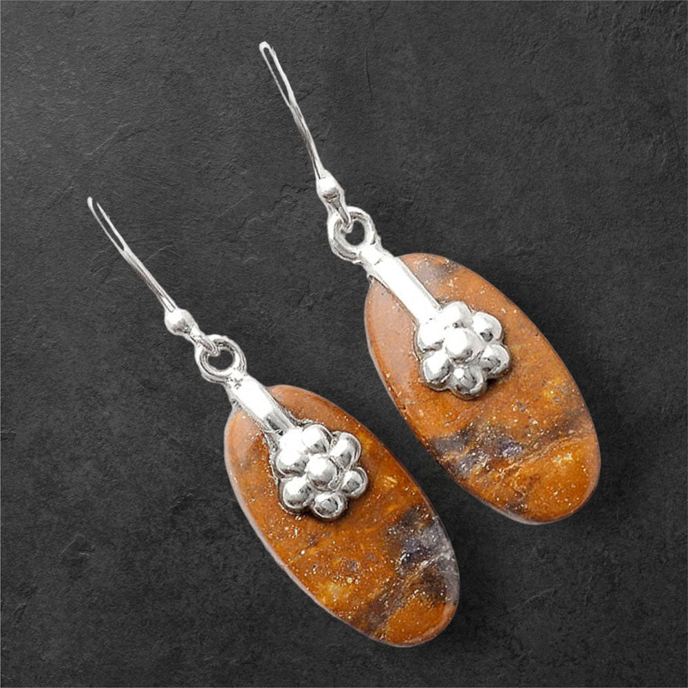 Natural Indian Blanket Jasper Earrings E-1137 SDE86920