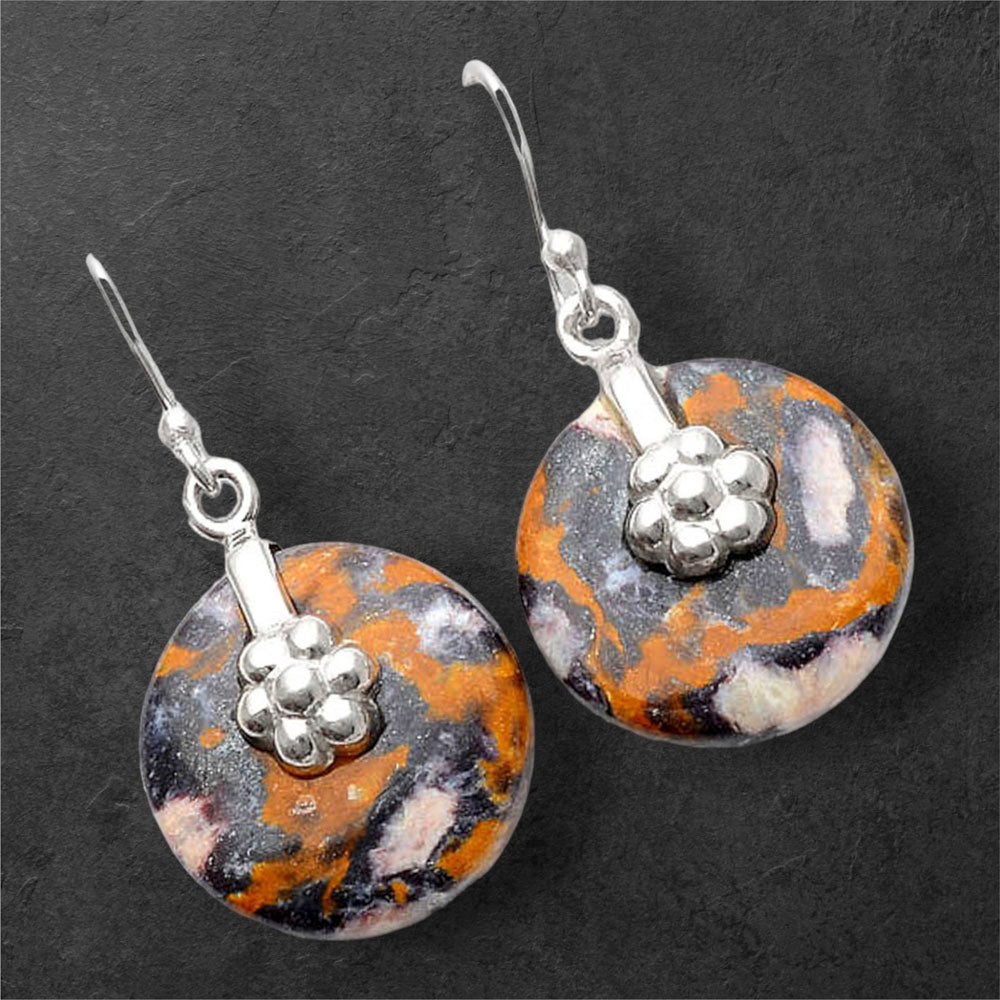 Natural Indian Blanket Jasper Earrings E-1137 SDE86926