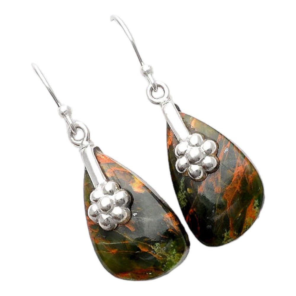 Turkish Rainforest Chrysocolla Earrings E-1137 SDE86927