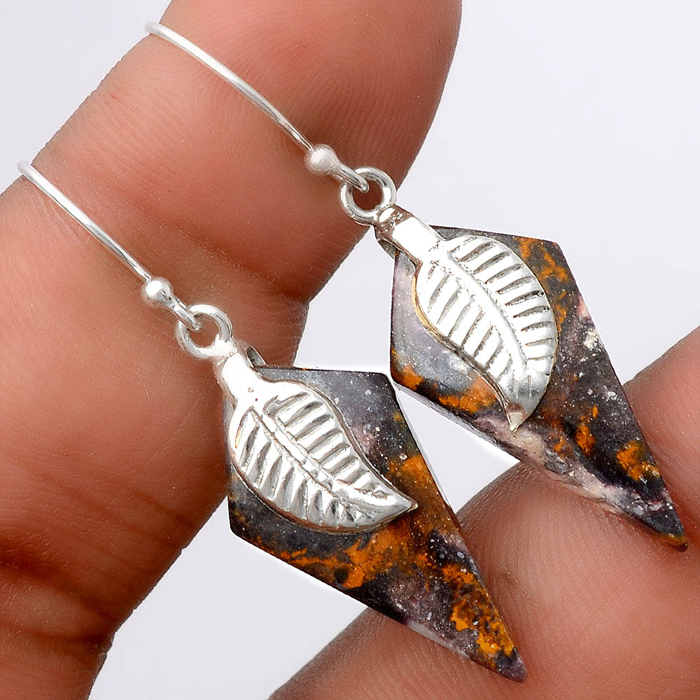 Natural Indian Blanket Jasper Earrings E-1137 SDE86943