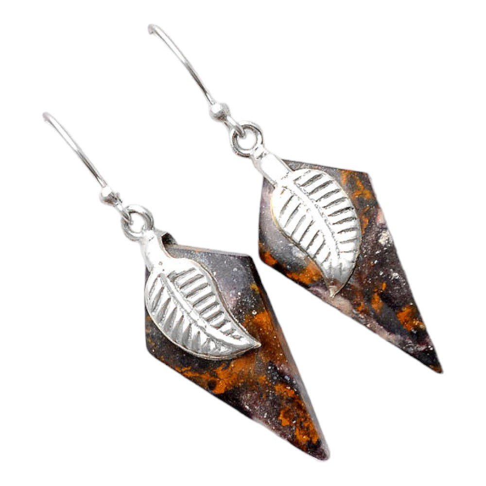Natural Indian Blanket Jasper Earrings E-1137 SDE86943