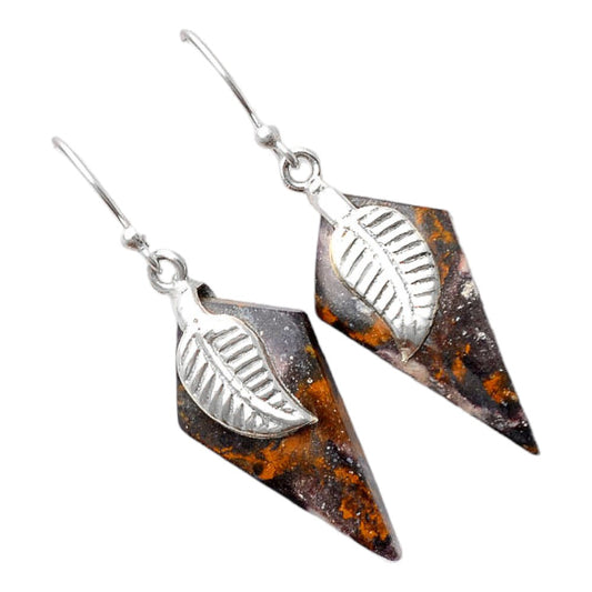 Natural Indian Blanket Jasper Earrings E-1137 SDE86943