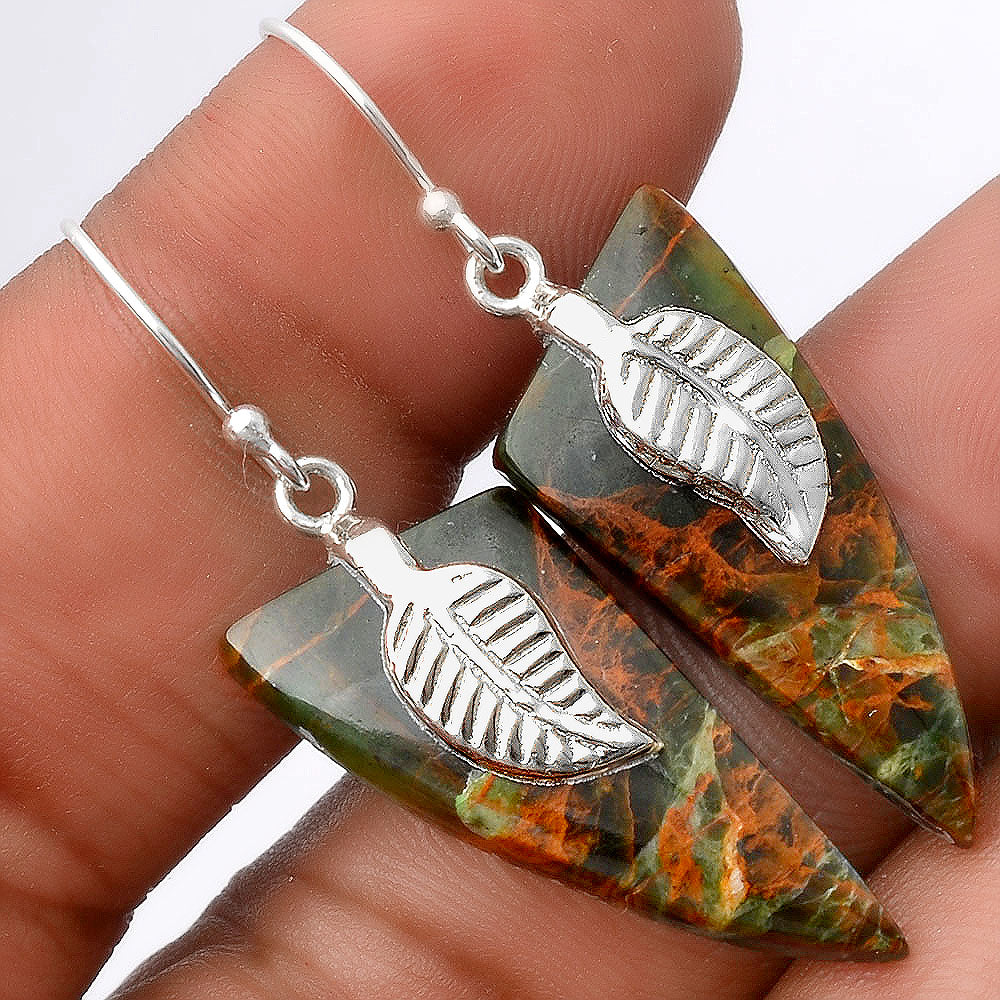 Turkish Rainforest Chrysocolla Earrings E-1137 SDE86950