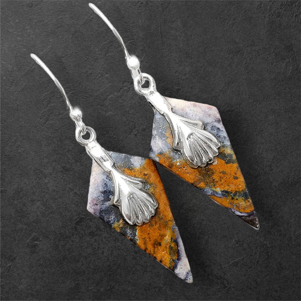Natural Indian Blanket Jasper Earrings E-1137 SDE86966