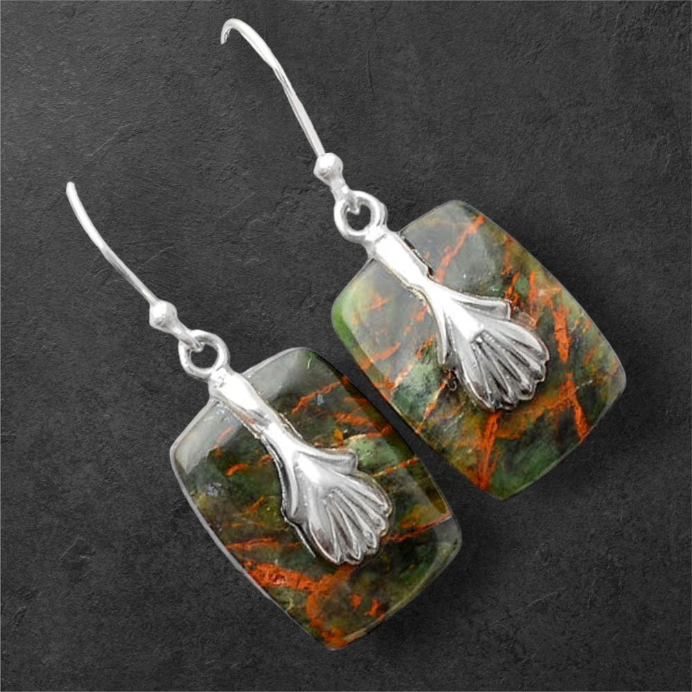 Turkish Rainforest Chrysocolla Earrings E-1137 SDE86970