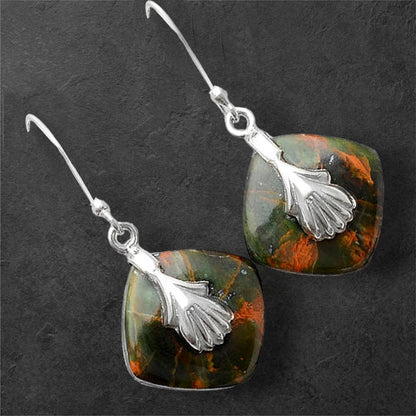 Turkish Rainforest Chrysocolla Earrings E-1137 SDE86974