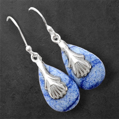 Natural Dumortierite Quartz Earrings E-1137 SDE86976