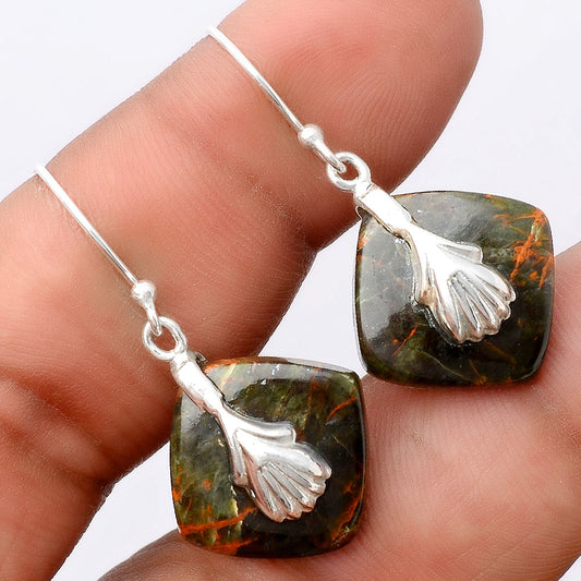 Turkish Rainforest Chrysocolla Earrings E-1137 SDE86980