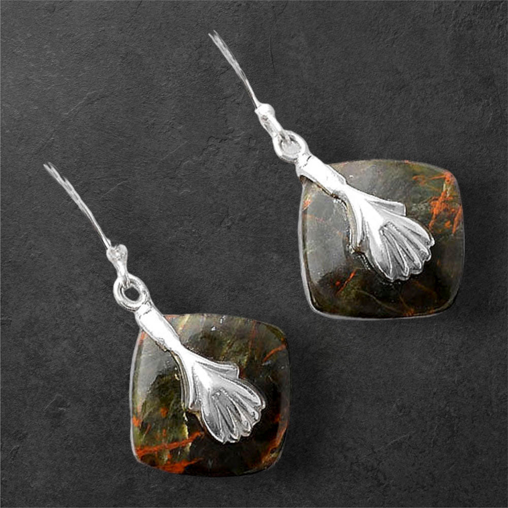 Turkish Rainforest Chrysocolla Earrings E-1137 SDE86980