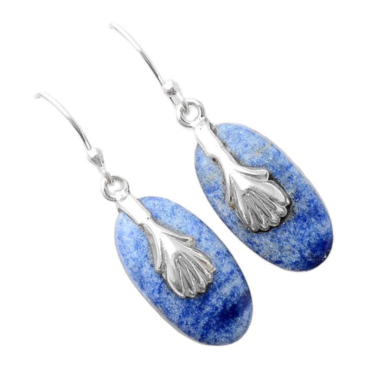 Natural Dumortierite Quartz Earrings E-1137 SDE86983