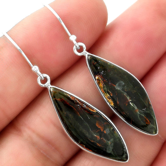 Turkish Rainforest Chrysocolla Earrings E-1001 SDE87009