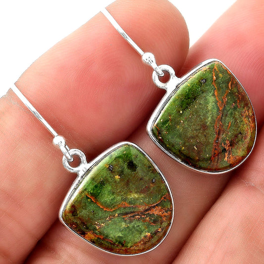 Turkish Rainforest Chrysocolla Earrings E-1001 SDE87014