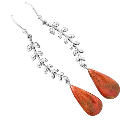 Natural Red Moss Agate Earrings E-1238 SDE87069