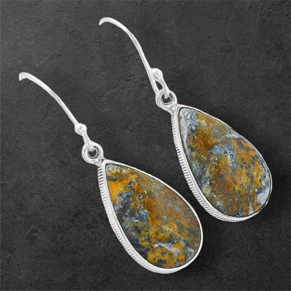 Natural Indian Blanket Jasper Earrings E-1001 SDE87554