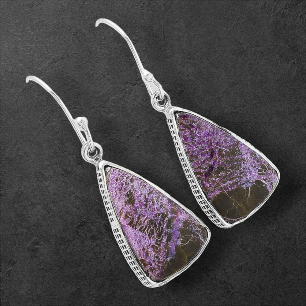 Natural Purpurite - South Africa Earrings E-1001 SDE87570