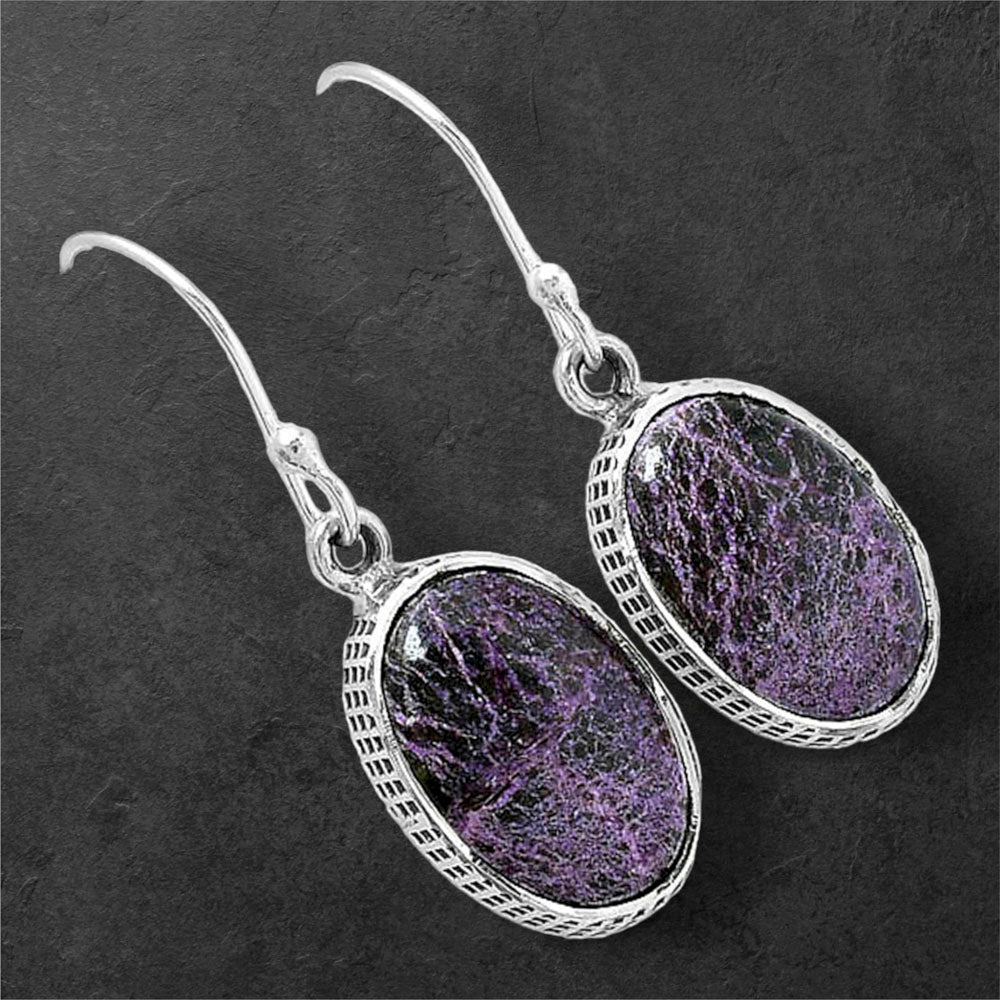 Natural Purpurite - South Africa Earrings E-1001 SDE87617