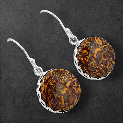 Coquina Fossil Jasper - India Earrings E-1113 SDE87648