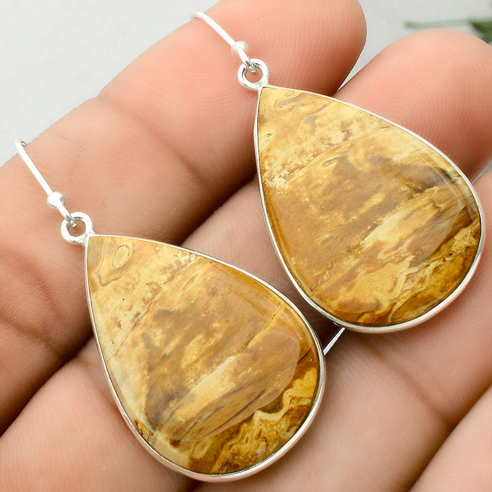 Root Plume Agate Earrings E-1001 SDE87677