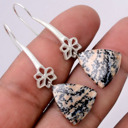 Russian Honey Dendrite Opal Matte Finish Earrings E-1205 SDE87720