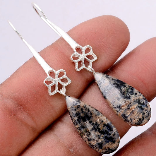 Russian Honey Dendrite Opal Matte Finish Earrings E-1205 SDE87721