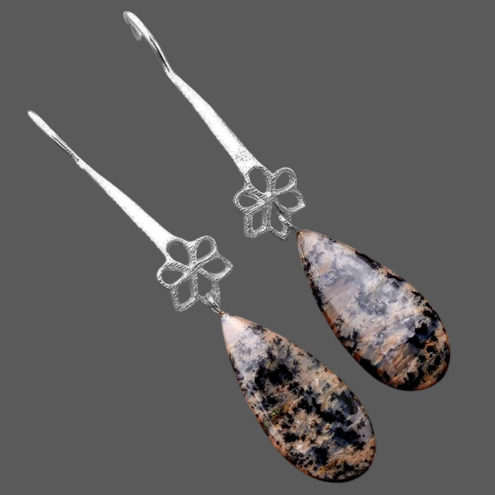 Russian Honey Dendrite Opal Matte Finish Earrings E-1205 SDE87721