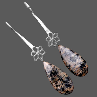 Russian Honey Dendrite Opal Matte Finish Earrings E-1205 SDE87721