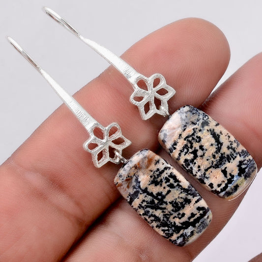 Russian Honey Dendrite Opal Matte Finish Earrings E-1205 SDE87722