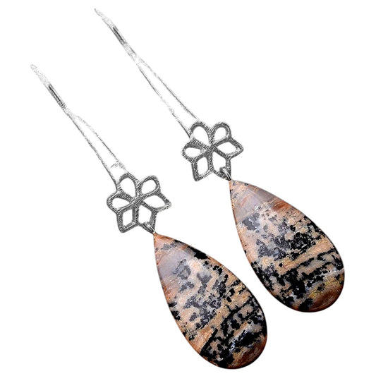Russian Honey Dendrite Opal Matte Finish Earrings E-1205 SDE87723