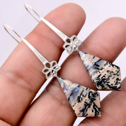 Russian Honey Dendrite Opal Matte Finish Earrings E-1205 SDE87724