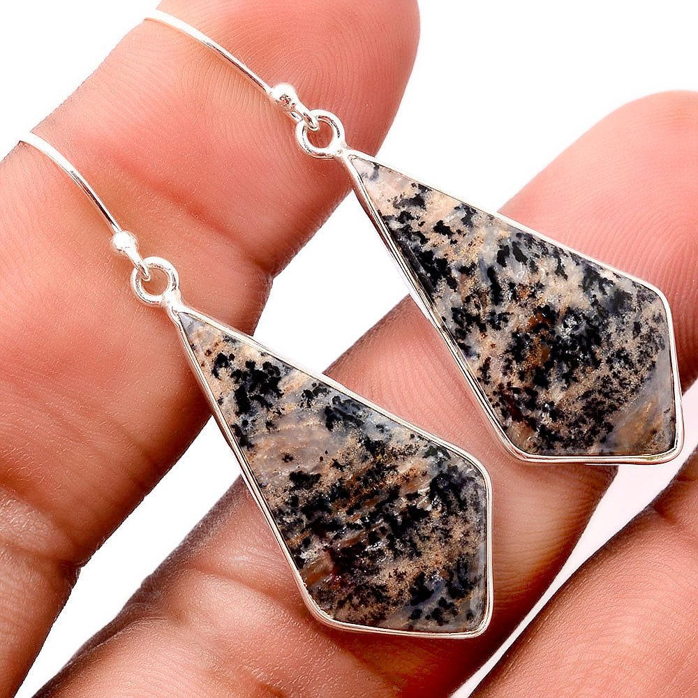 Natural Russian Honey Dendrite Opal Earrings E-1001 SDE87726