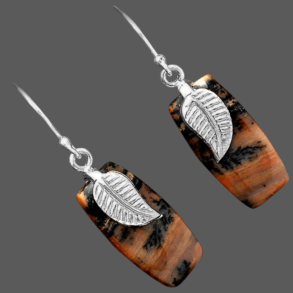 Natural Russian Honey Dendrite Opal Earrings E-1137 SDE87733