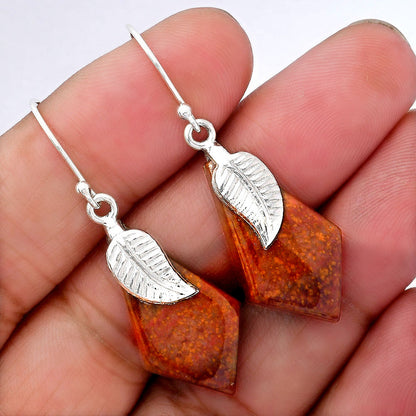 Natural Red Moss Agate Earrings E-1137 SDE87735