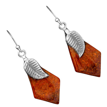 Natural Red Moss Agate Earrings E-1137 SDE87735