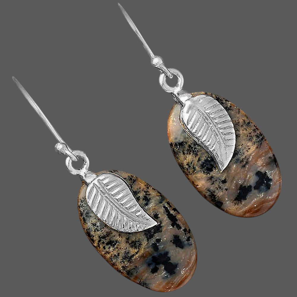 Natural Russian Honey Dendrite Opal Earrings E-1137 SDE87745
