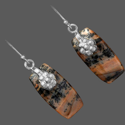 Natural Russian Honey Dendrite Opal Earrings E-1137 SDE87748