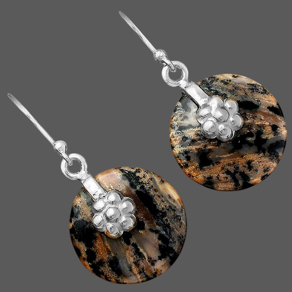 Natural Russian Honey Dendrite Opal Earrings E-1137 SDE87752