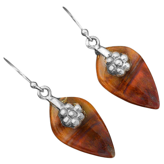 Natural Red Moss Agate Earrings E-1137 SDE87763