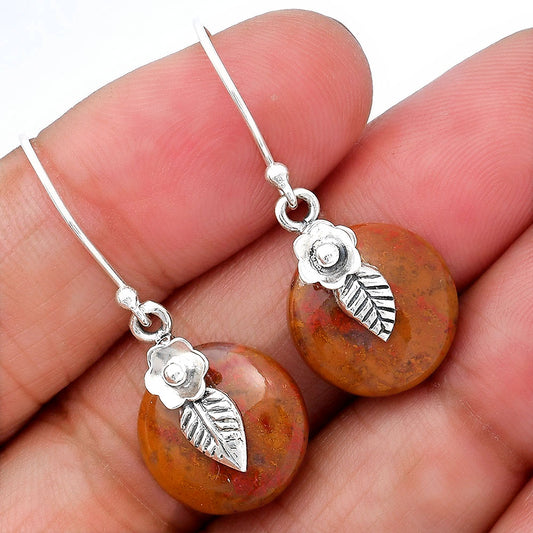 Natural Red Moss Agate Earrings E-1137 SDE87767