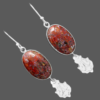 Natural Red Moss Agate Earrings E-1079 SDE87774